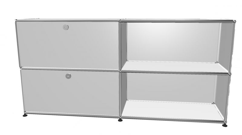 USM Haller Sideboard 2 Offen / 2 Klappen links Reinweiß - FAST DELIVERY